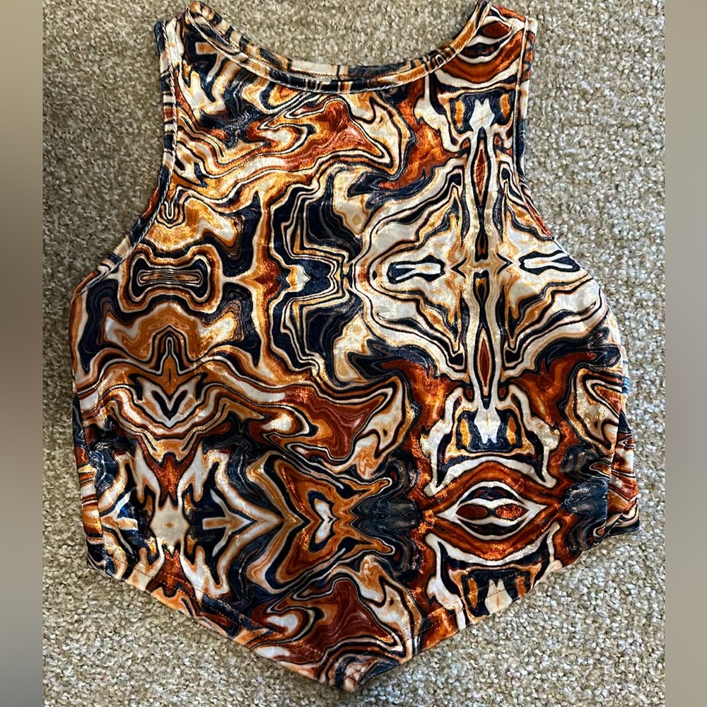 Velvet cut out crop top